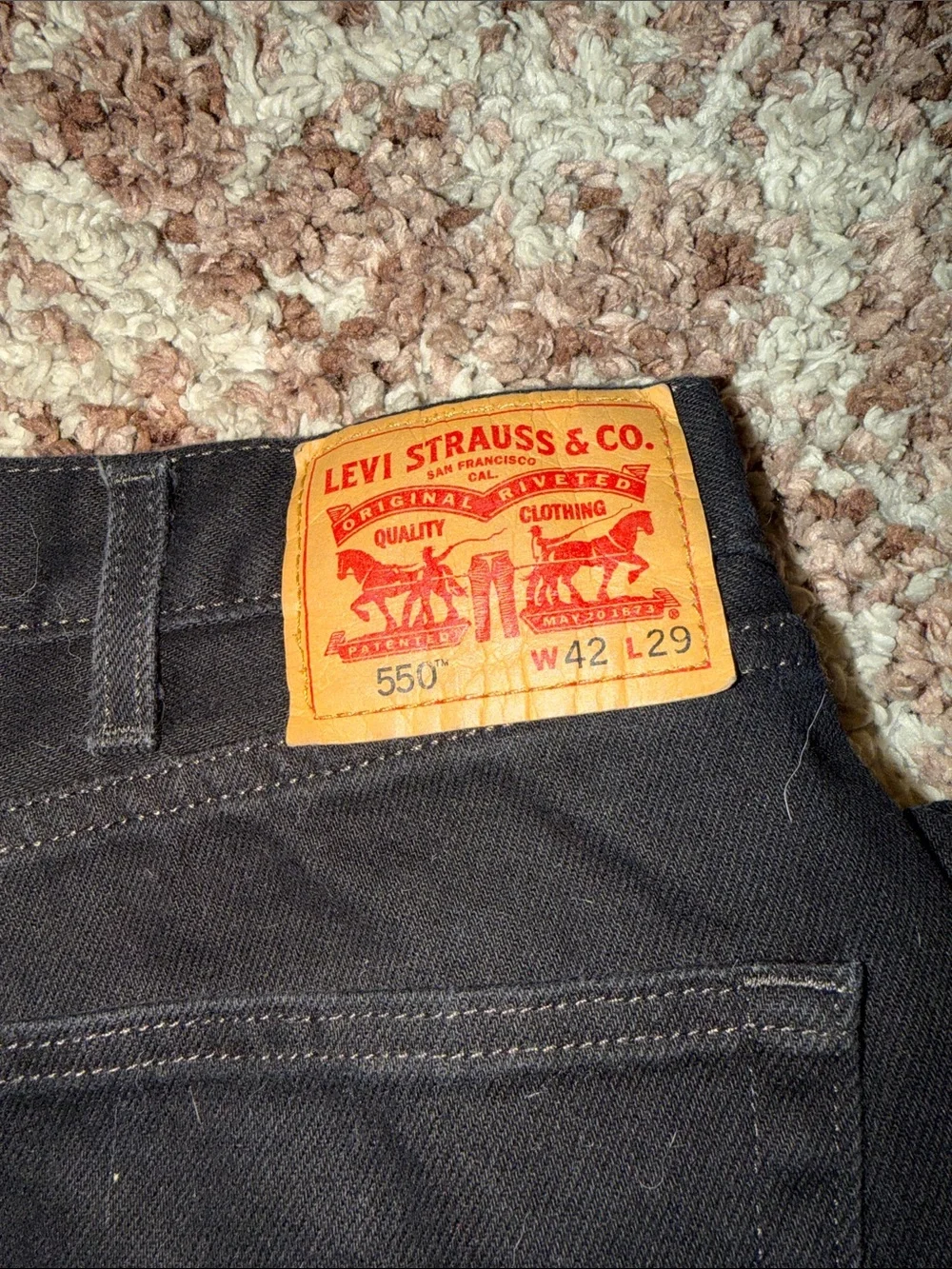 Levi's Men's Black Relaxed Straight Jeans big and tall size 42x29